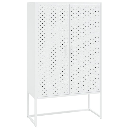 vidaXL Szafka, biała, 80x35x135 cm, stal