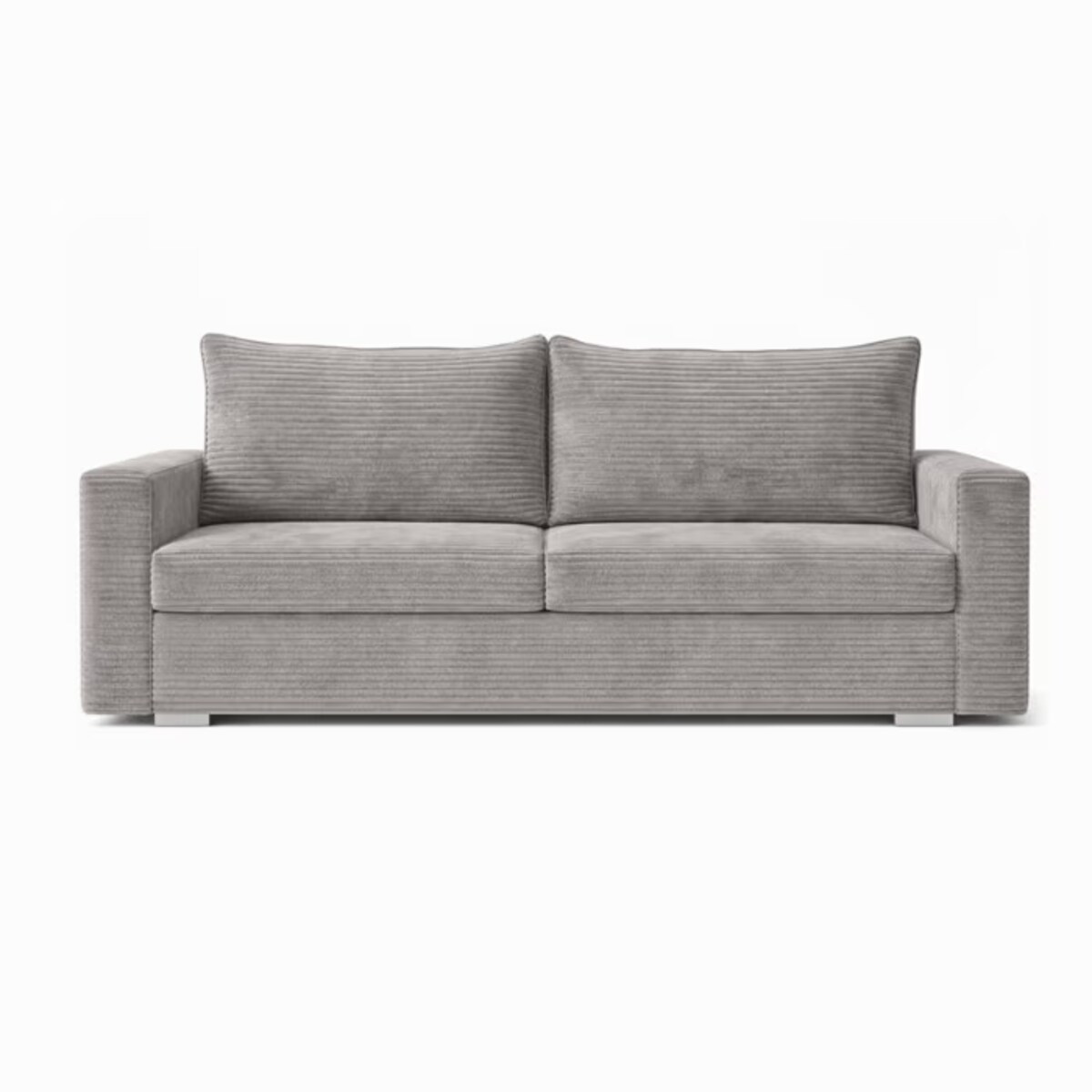 Sofa Rozkładana Kanapa z Funkcją Spania Dwuosobowa Do Salonu Szara DRAVOS