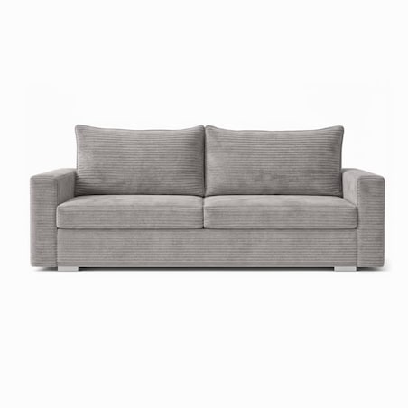 Sofa Rozkładana Kanapa z Funkcją Spania Dwuosobowa Do Salonu Szara DRAVOS
