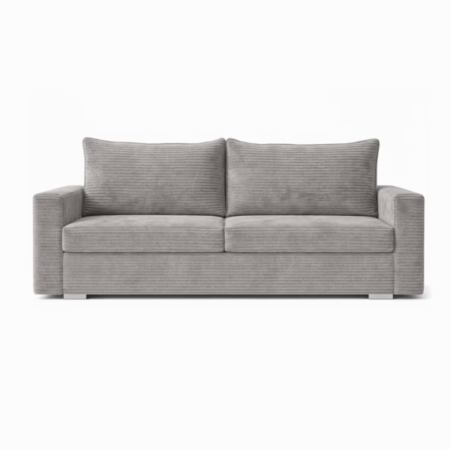 Sofa Rozkładana Kanapa z Funkcją Spania Dwuosobowa Do Salonu Szara DRAVOS