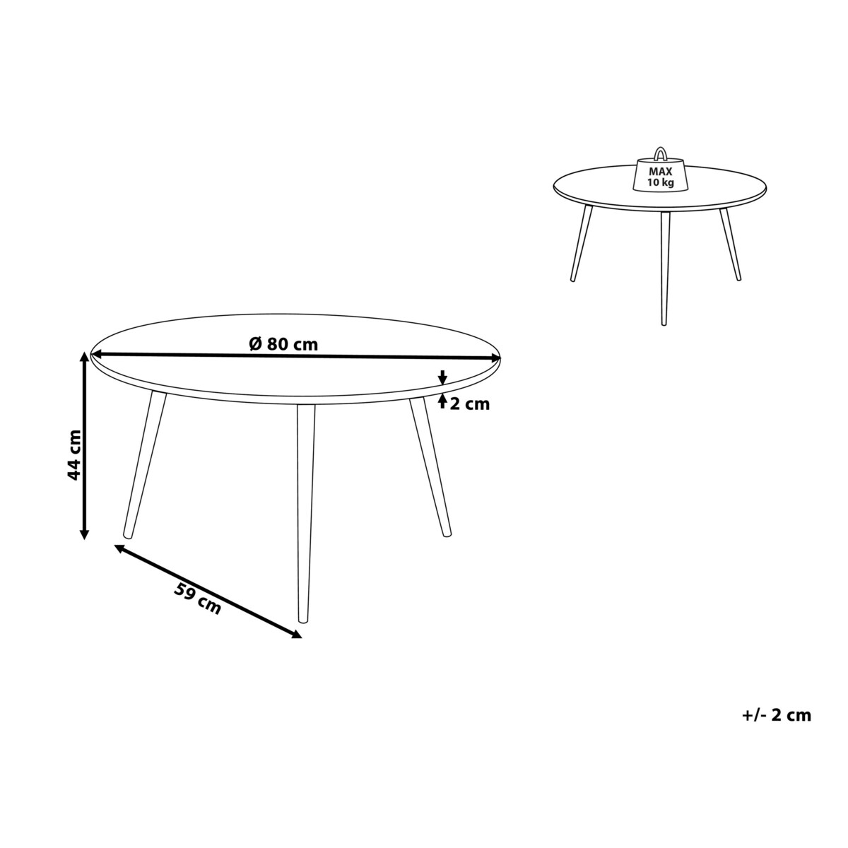 Stolik kawowy czarny TENNESSEE