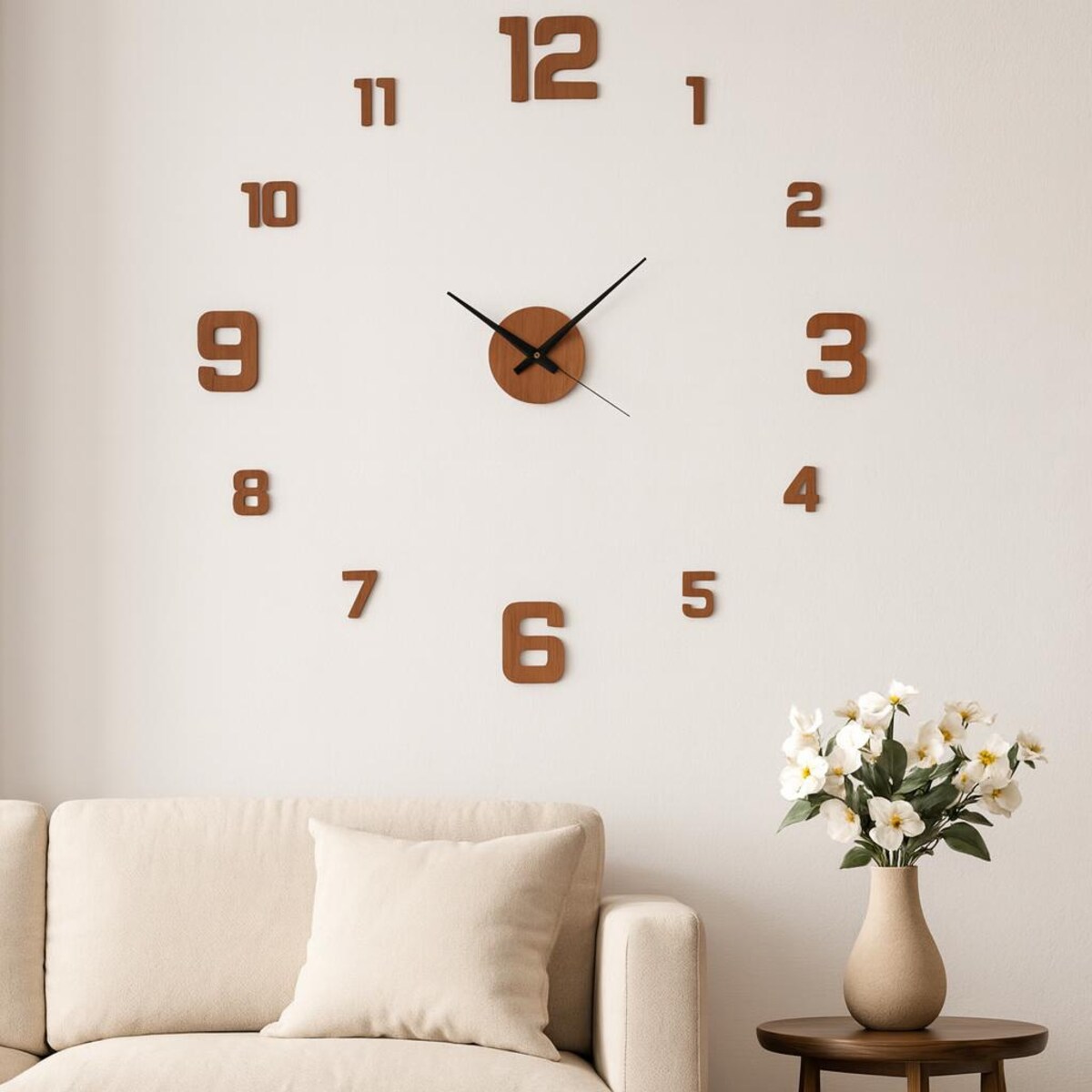 Zegar ścienny 3D TETI do przyklejania