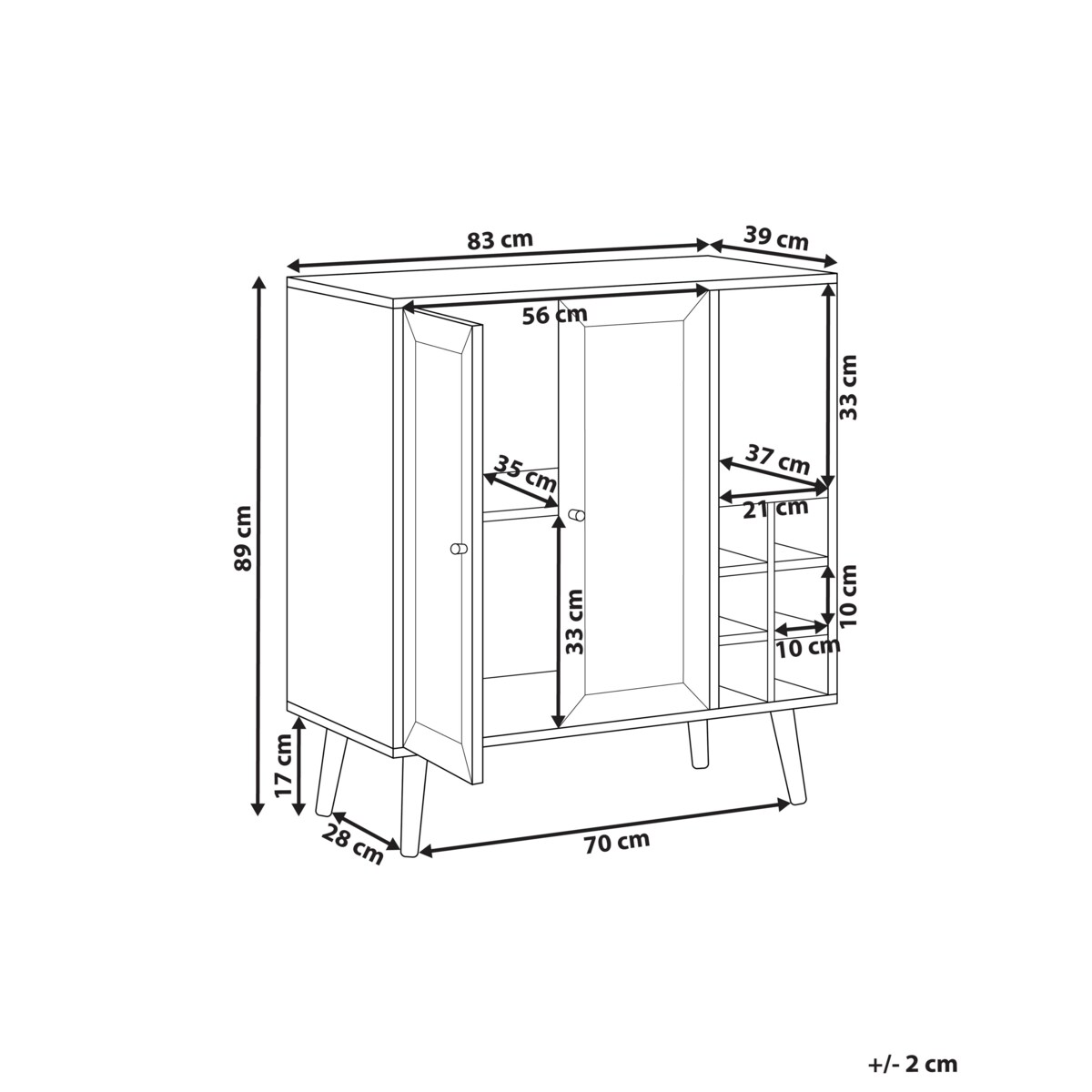 Szafka dwudrzwiowa fronty rattanowe jasne drewno PAGET