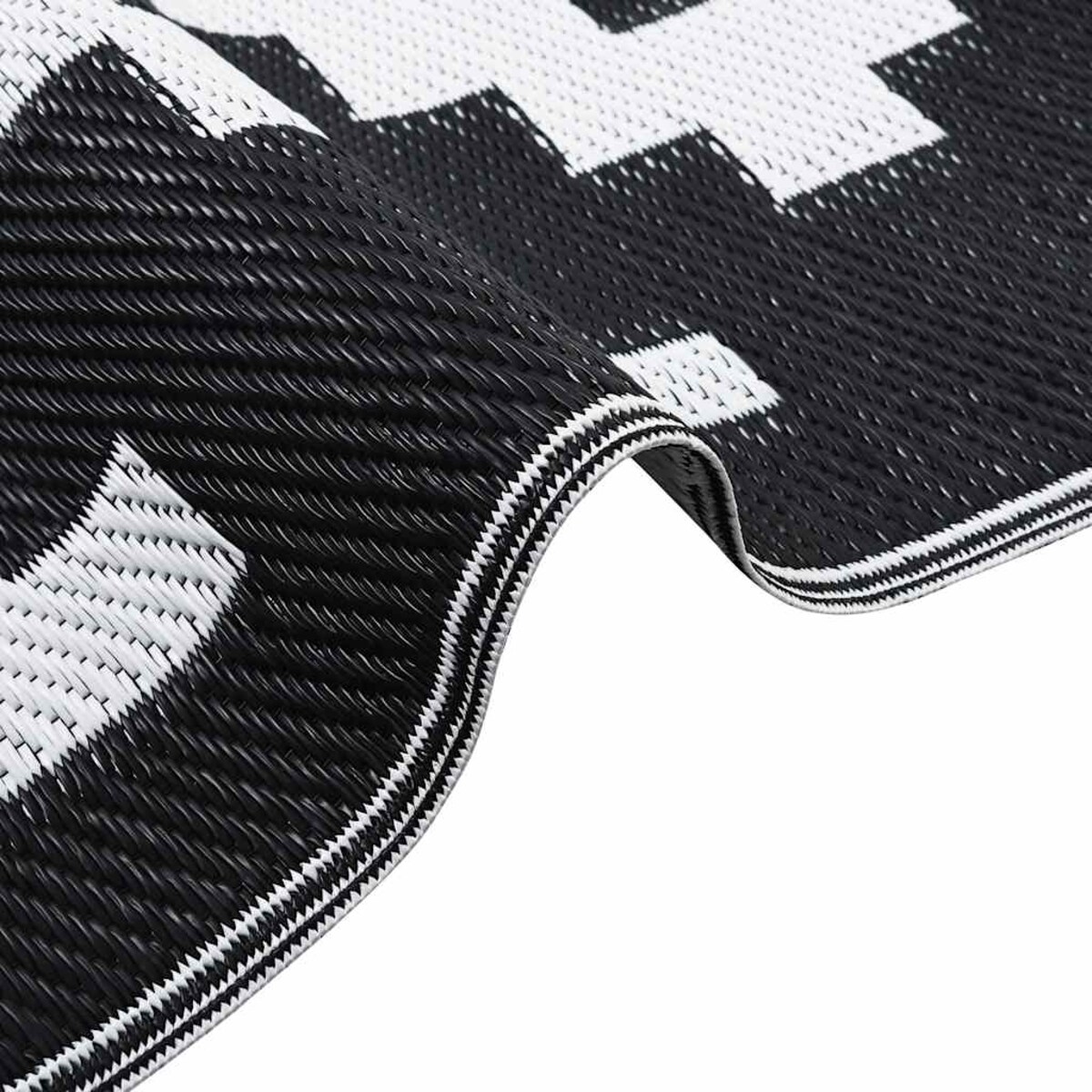 vidaXL Dywan na zewnątrz, ARAKIL biało-czarny, 160x230 cm, PP