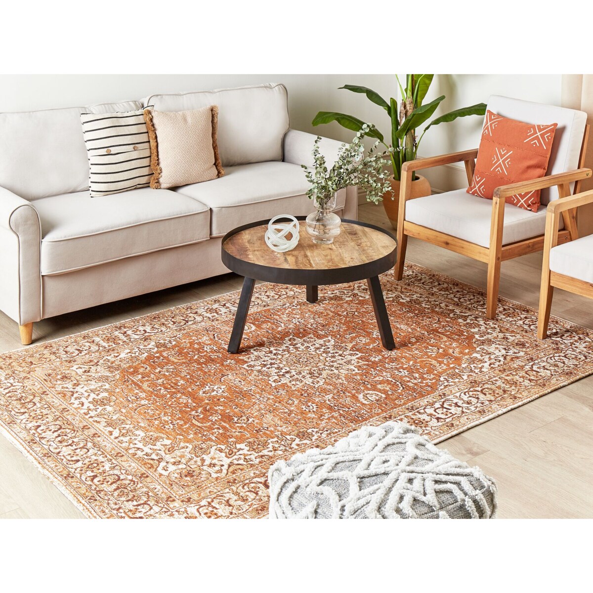 Dywan bawełniany 160 x 230 cm pomarańczowy HAYAT