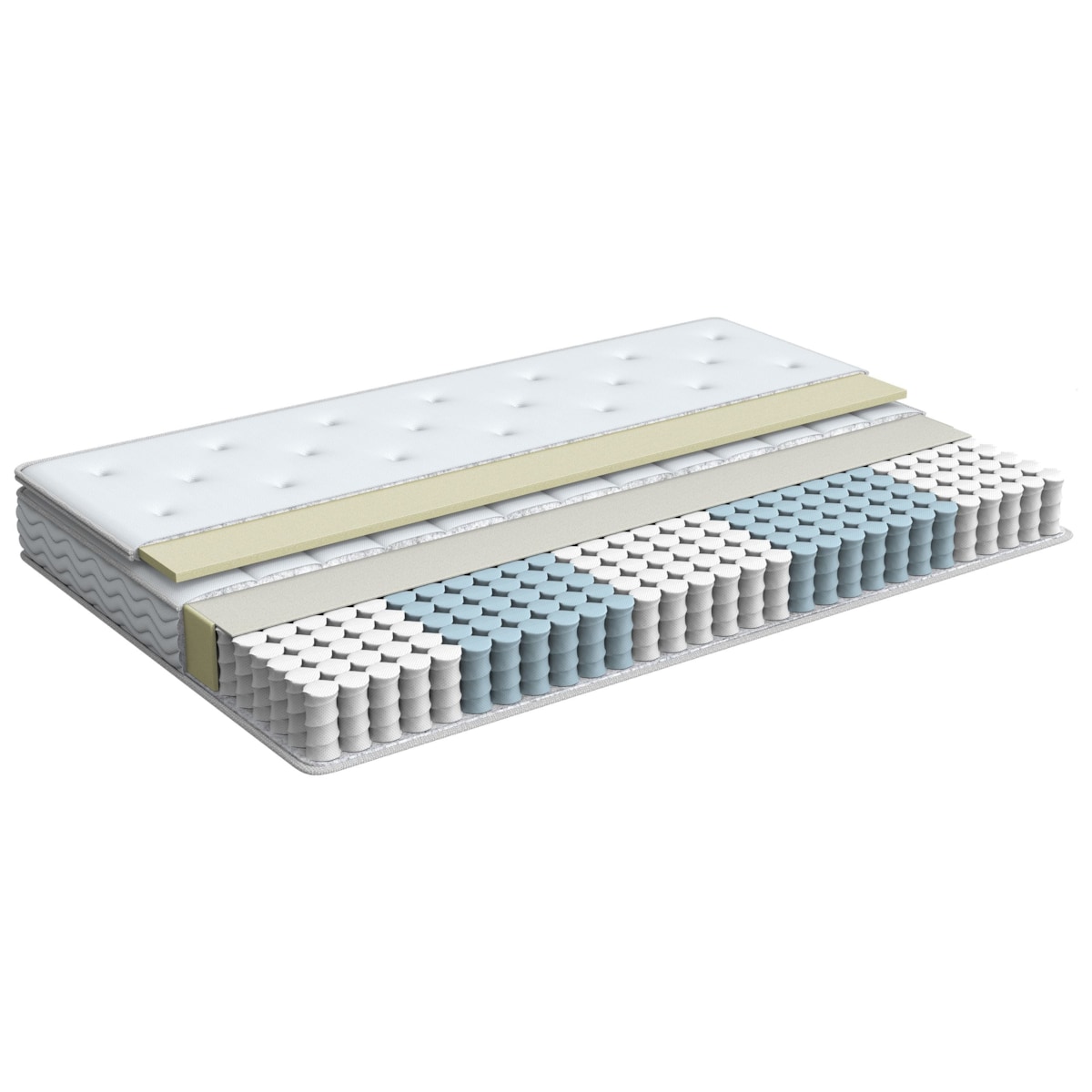 Materac kieszeniowy z pianką termoelastyczną AURA HYBRID PRO H3/4 twardy 140 x 200 cm