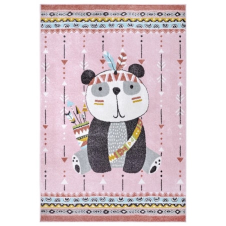 Dywan dziecięcy 160x235cm,różowa panda miękki włosie
