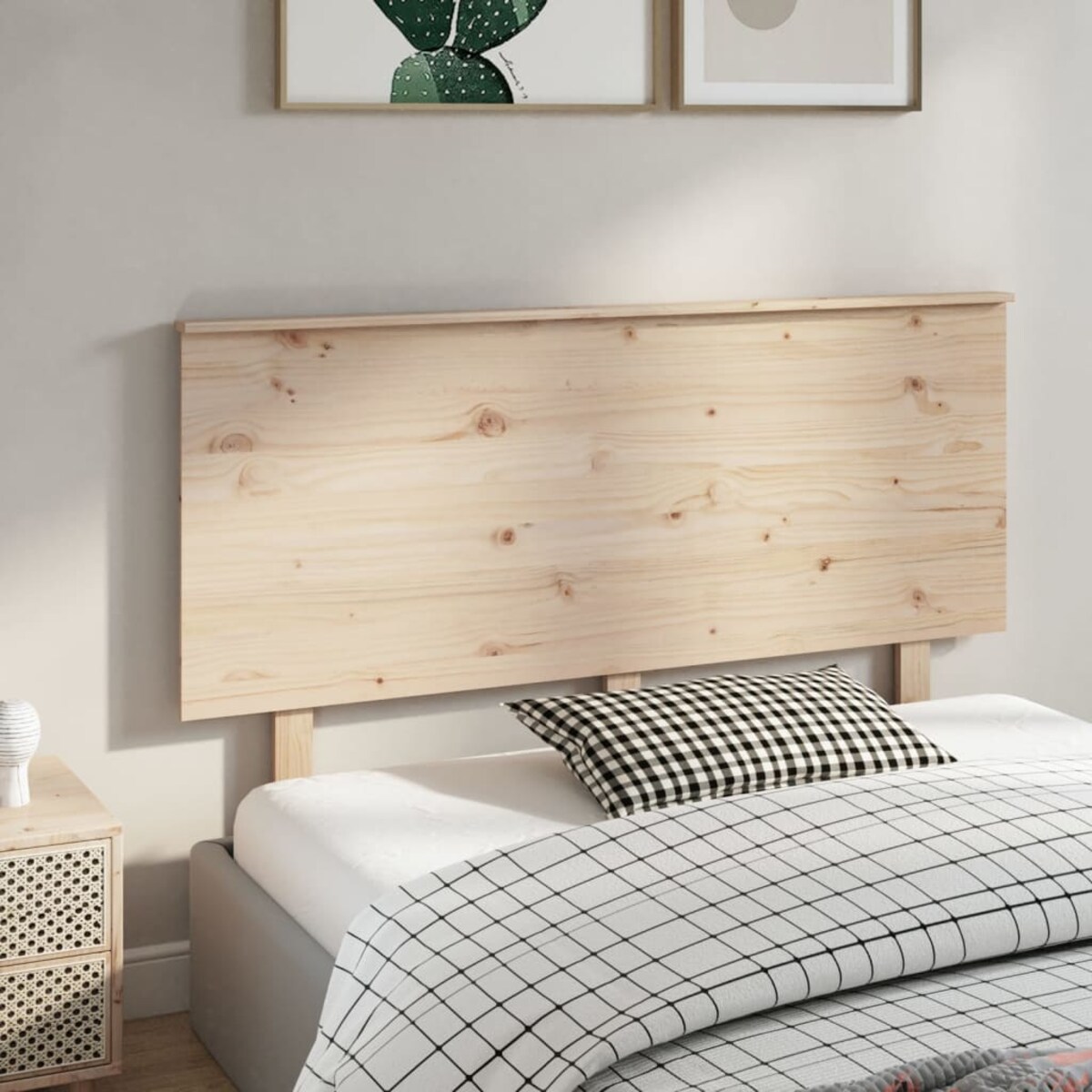 vidaXL Wezgłowie łóżka, 144x6x82,5 cm, lite drewno sosnowe