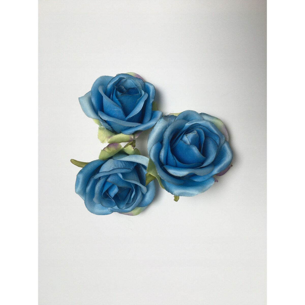 RÓŻA MAŁA sztuczna NIEBIESKA na stroik wiązankę 6szt dekoracja bukiet serce