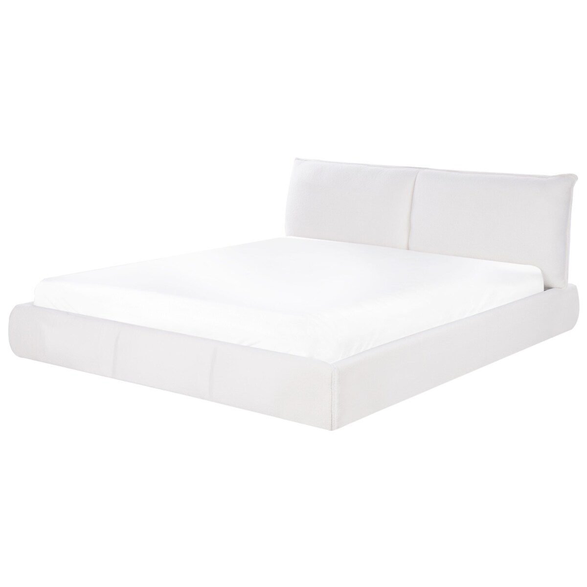 Łóżko boucle 180 x 200 cm białe VINAY