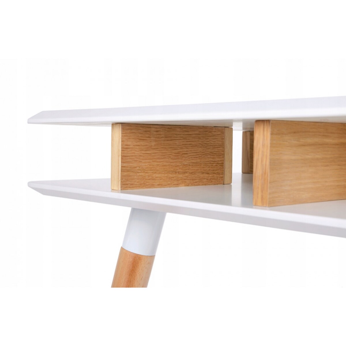 Skandynawskie biurko Modus LL-093 King Home z szufladą dębowe białe