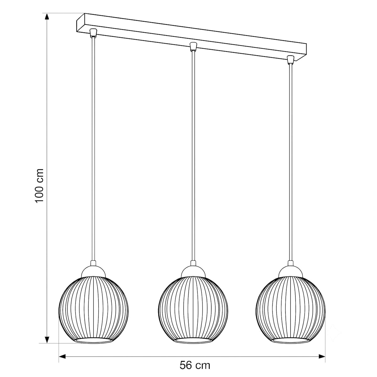 czarna lampa wisząca 3 punktowa edylit z grafitowymi kloszami