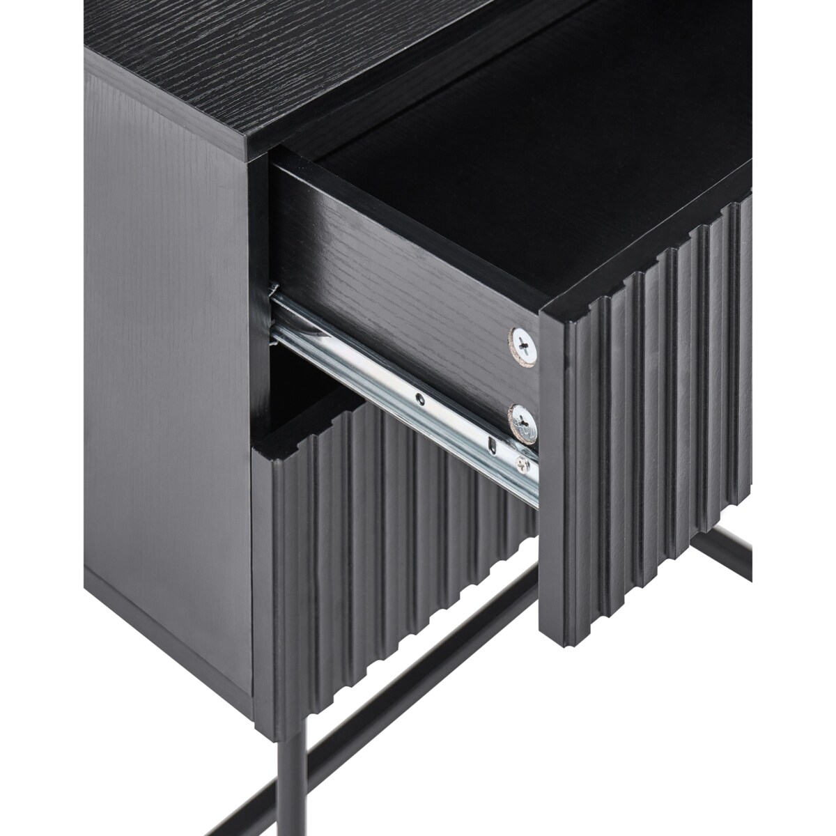 Szafka nocna 2 szuflady COVENTRY Czarny/ złoty