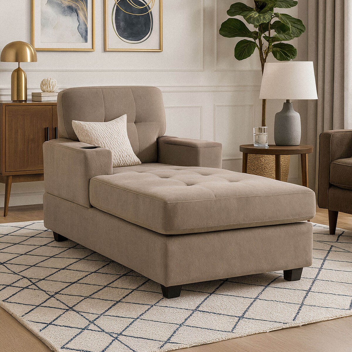 Fotel Wypoczynkowy Kanapa Sofa Do Salonu Sypialni Tapicerowany NEO Beżowy