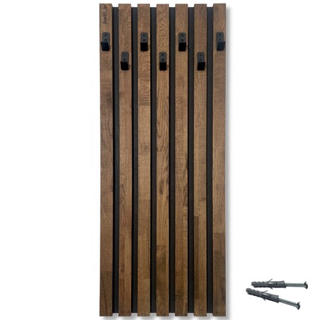 Drewniany wieszak na ubrania Lamele 98cm moduł 40cm brązowy