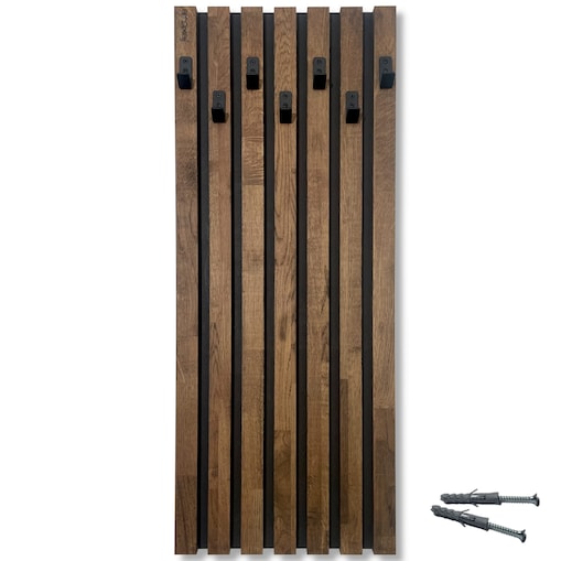 Drewniany wieszak na ubrania Lamele 98cm moduł 40cm brązowy