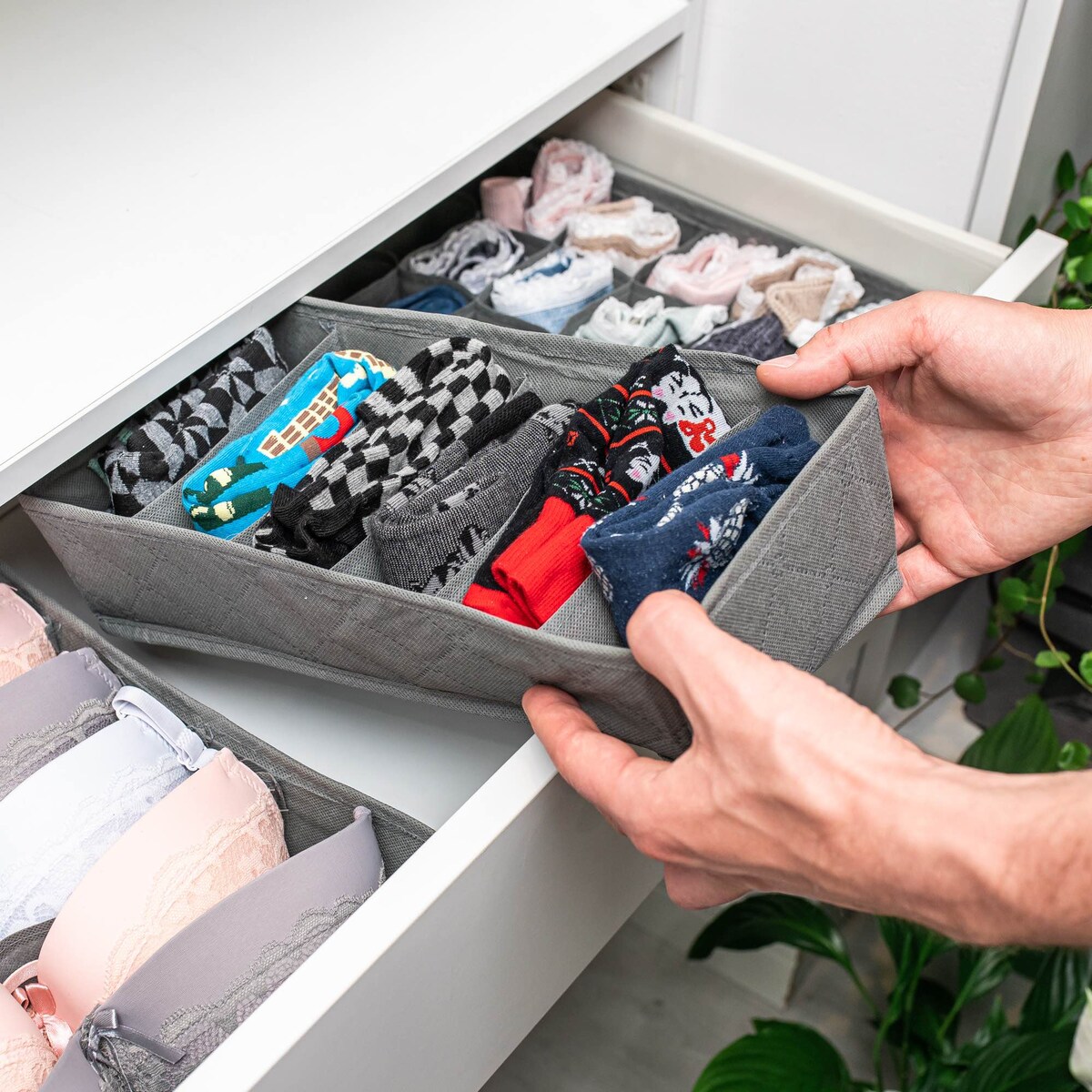 Organizer Na Bieliznę Skarpetki Majtki Rajstopy Zestaw 3 Sztuki