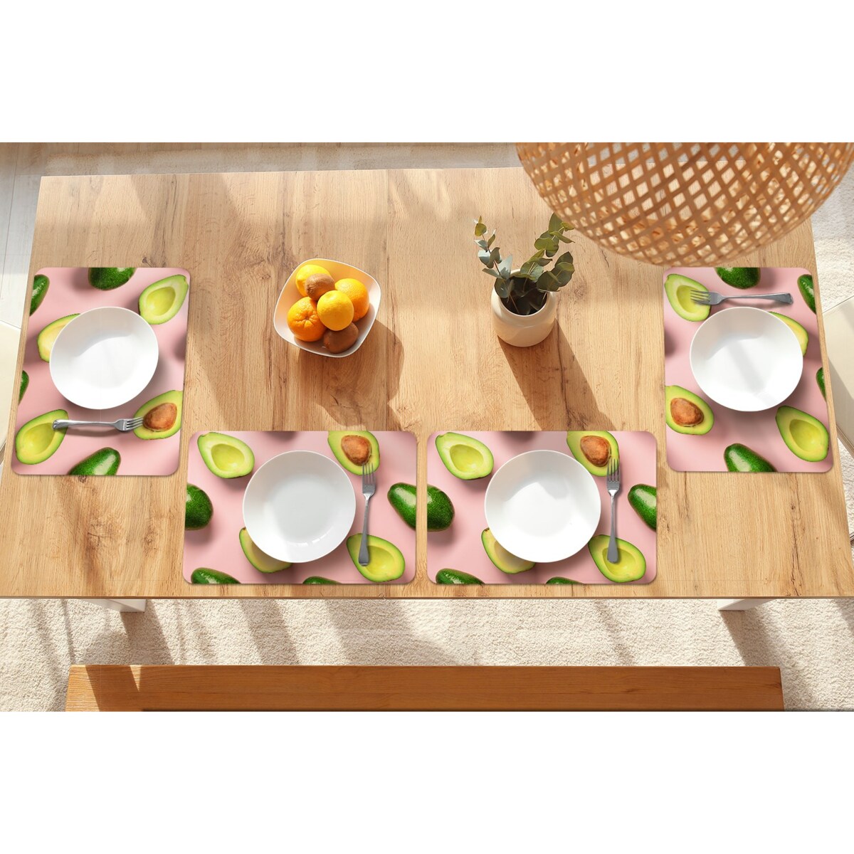 Komplet mat pod talerz Świeże Awokado, 6 szt. 45x30cm