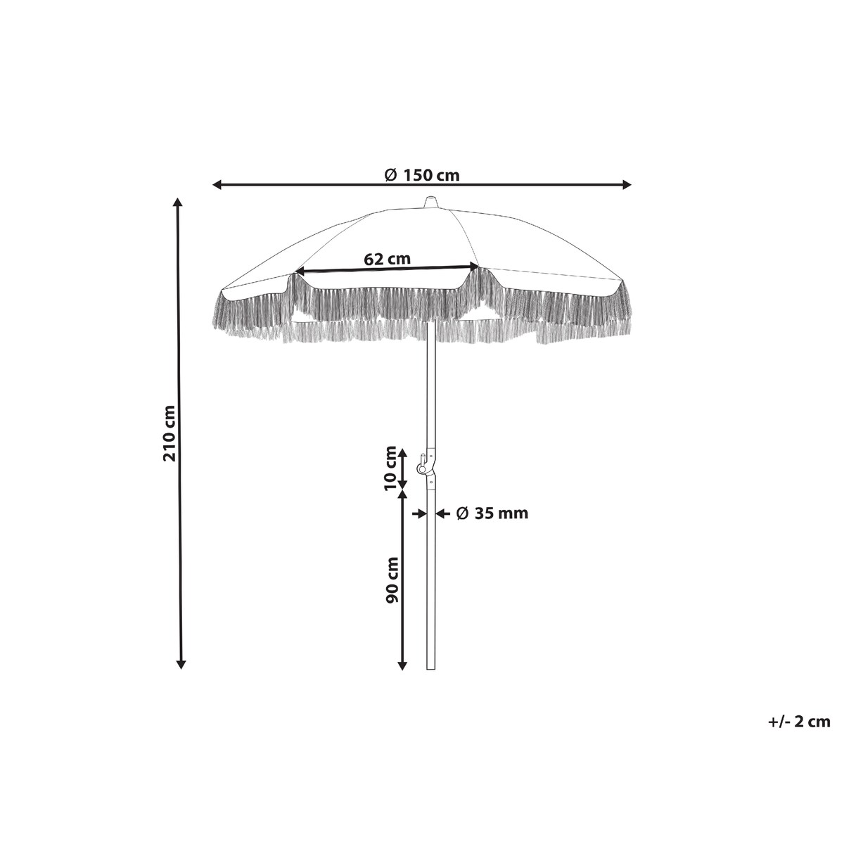 Parasol ogrodowy 150 cm MONDELLO Zielony
