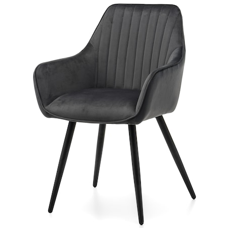 Krzesło tapicerowane pikowane welurowe do salonu jadalni nowoczesne PASSO szare