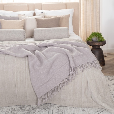 Pled Boucle 140x200cm light grey, 140 X 200 cm