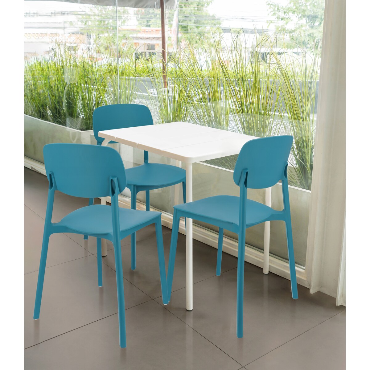 Krzesło ogrodowe plastikowe LARA marine