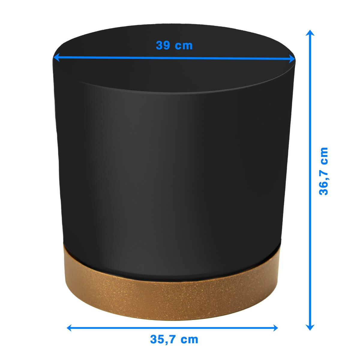 Doniczka Ogrodowa 39Cm Z Podstawką Do Domu Donica Plastikowa Antracyt