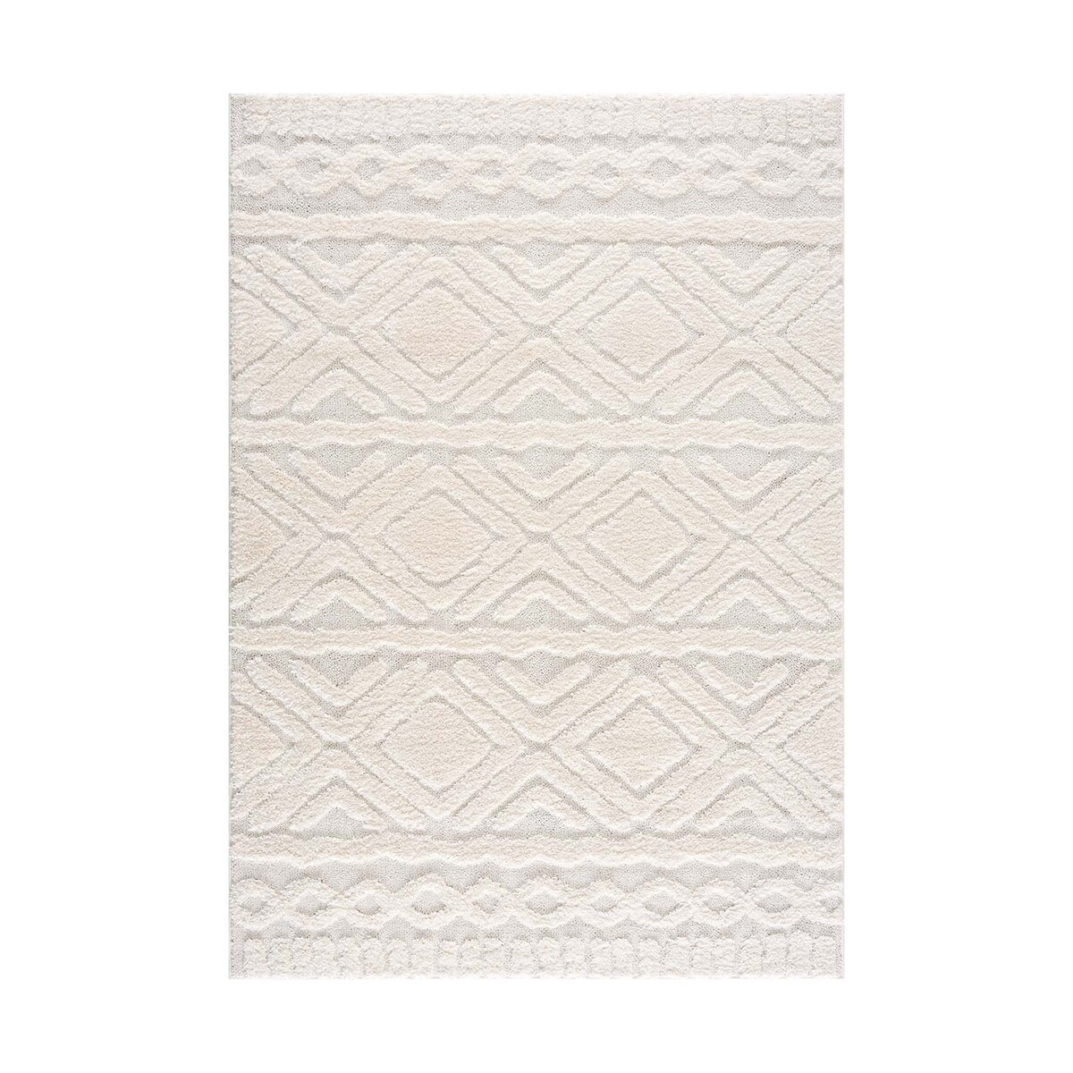 Dywan z efektem high low boho Focera 33820 Krem 80x150