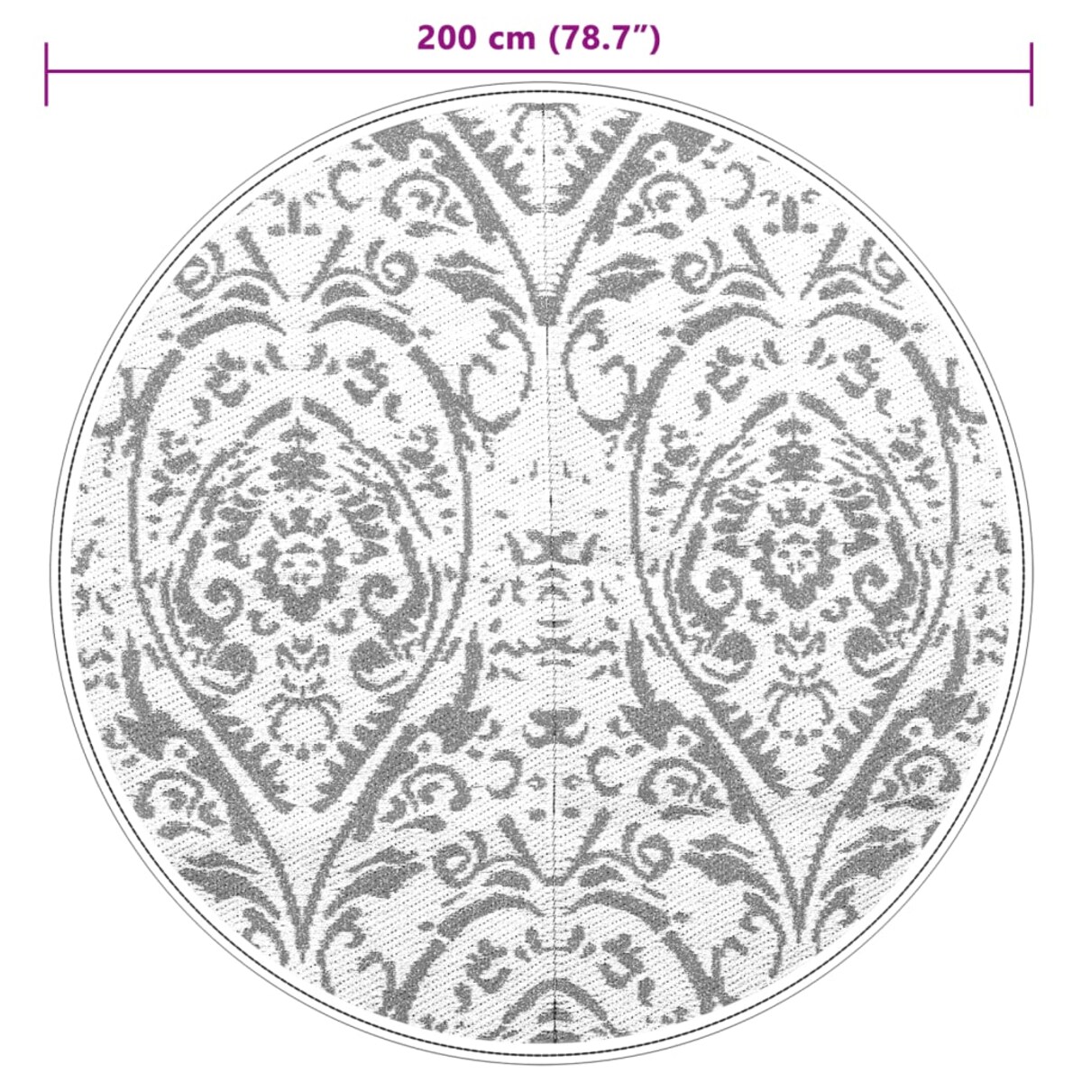 vidaXL Dywan na zewnątrz, ARAKIL pomarańczowo-biały, Ø200 cm, PP