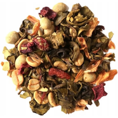 Herbata zielona SIŁA hibiskus jagody Goji Acai Mate premium na prezent 150g - herbata liściasta sypana mieszanka napar susz