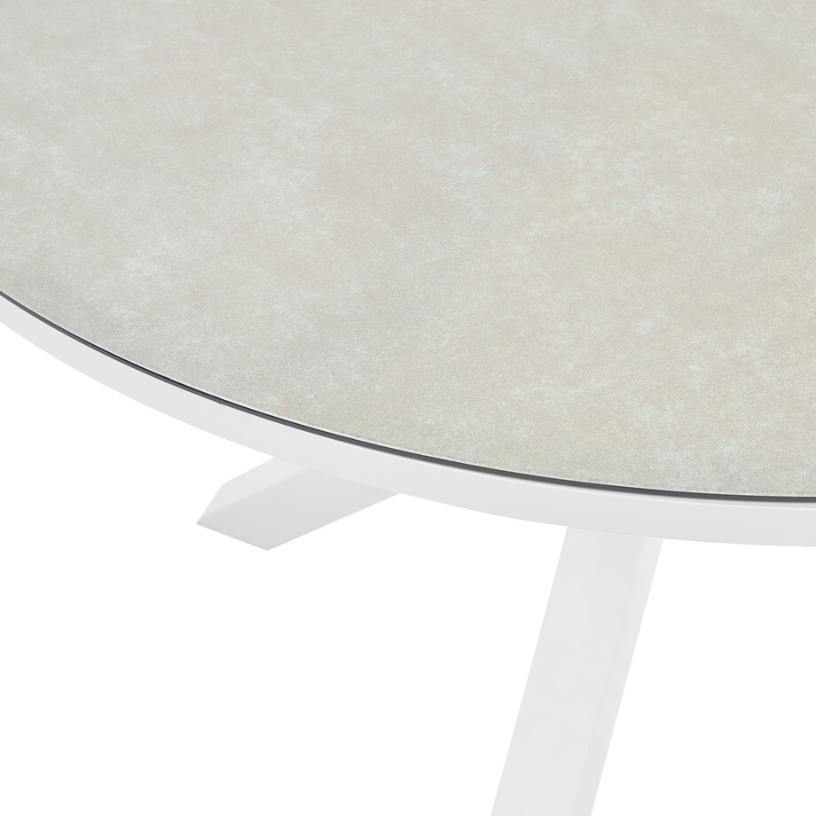 Stół ogrodowy MALETTO 120 cm 120 cm Szkło Beżowoszary