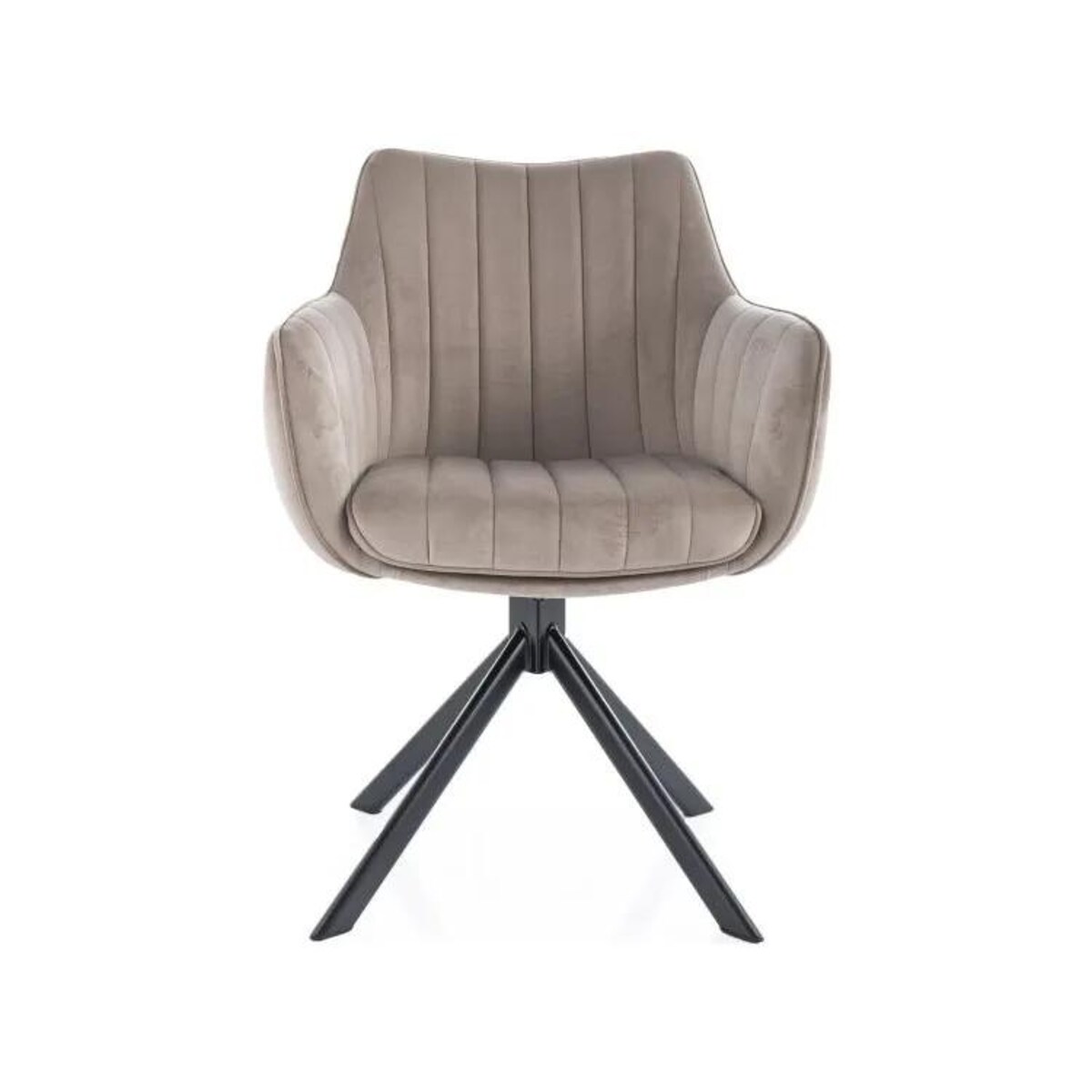 Krzesło tapicerowane AZALIA VELVET ciemnobeżowe obrotowe