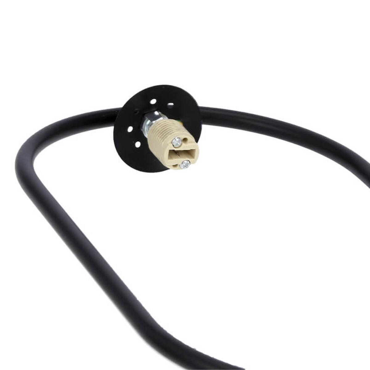 Czarna lampa wisząca Cordel szklana kula frame do sypialni