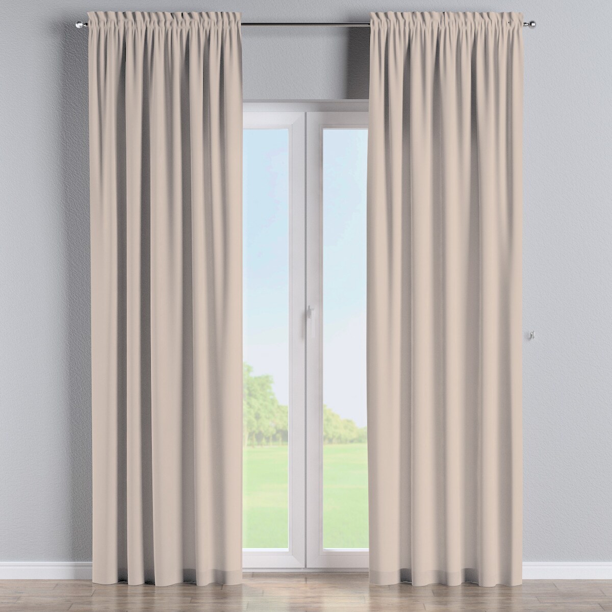 Zasłona na kanale z grzywką 1 szt. 130x260 jasnobeżowy