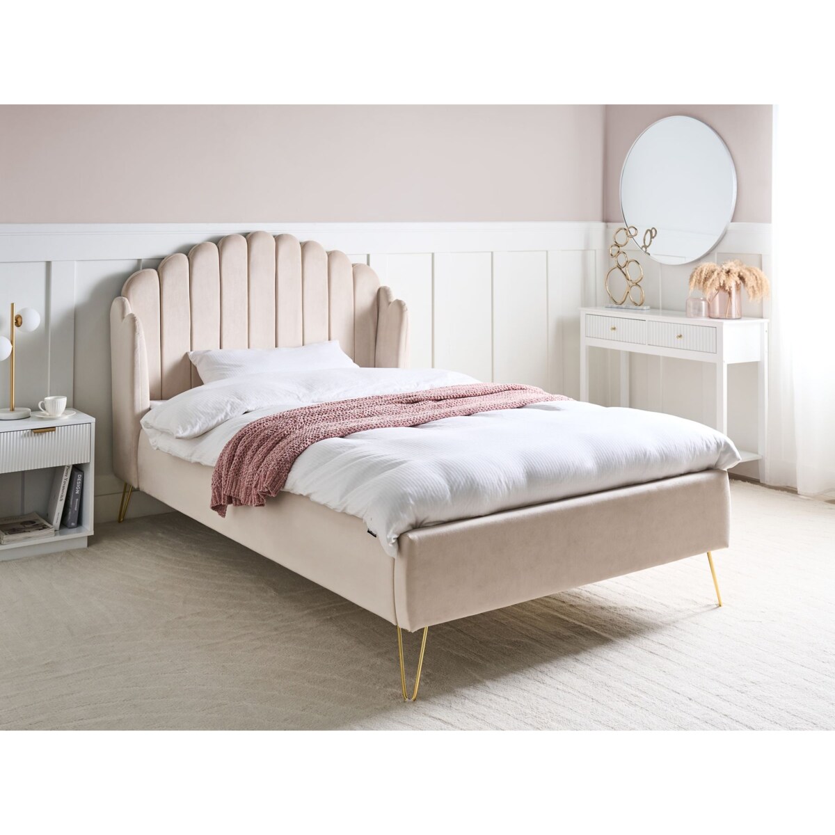 Łóżko AMBILLOU 120 x 200 cm Jasnobeżowy