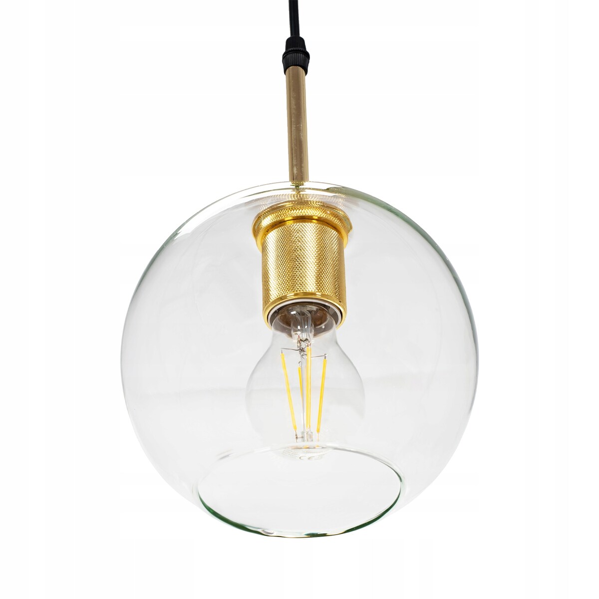 Lampa Wisząca Szklana Kula Złota Nowoczesna
