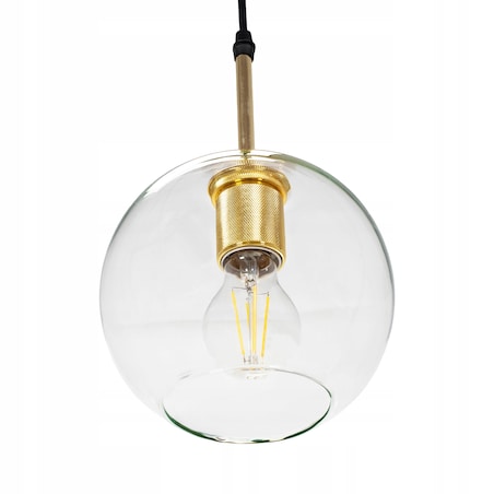 Lampa Wisząca Szklana Kula Złota Nowoczesna