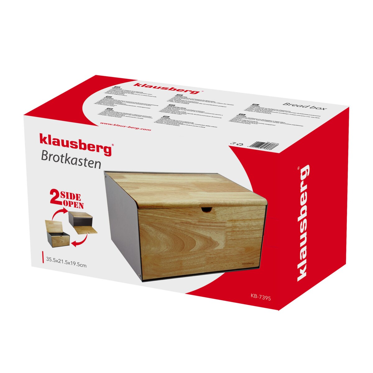 Chlebak stalowo-drewniany pojemnik na chleb pieczywo szary KLAUSBERG