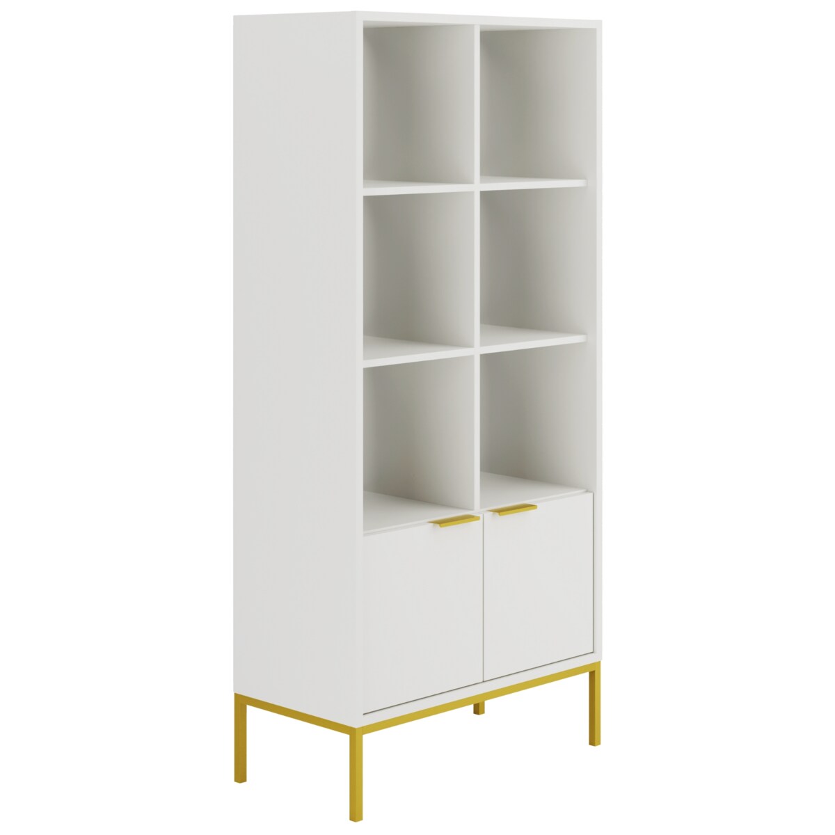 Regał Austin biały & złoty