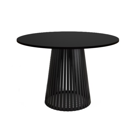 Stół okrągły VIV z lamelami do jadalni , salonu, blat 110 cm - czarny