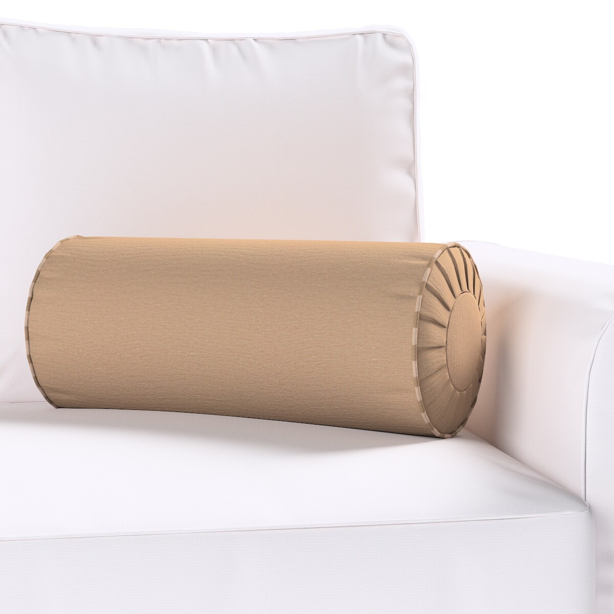 Poduszka wałek z zakładkami, beżowy, Ø20 x 50 cm, Quadro
