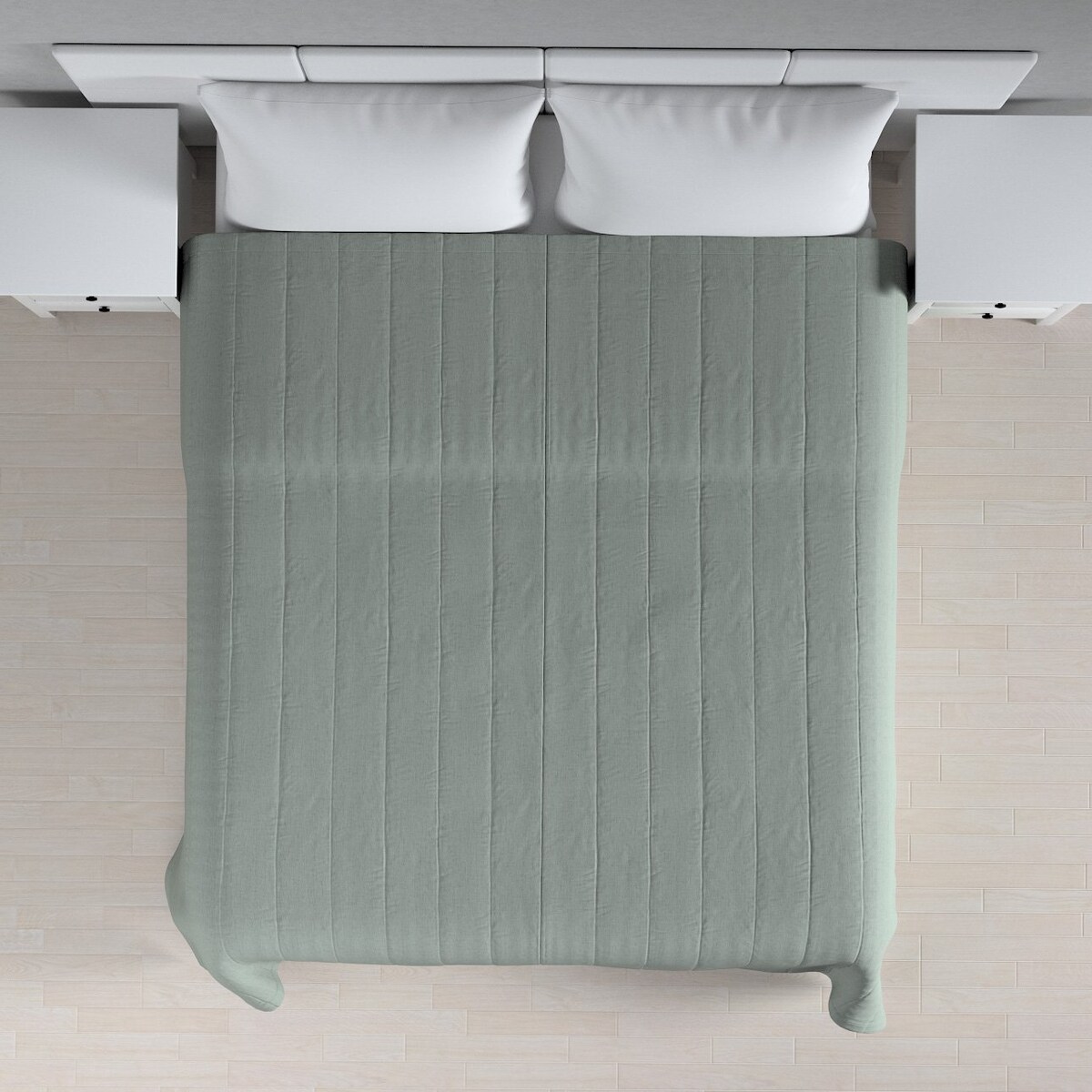 Narzuta pikowana w pasy 130x210 jasny szary