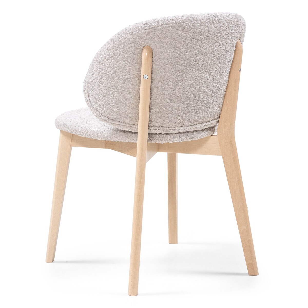 Krzesło SELMA -III beżowoszare/buk/boucle 79x48x48 cm