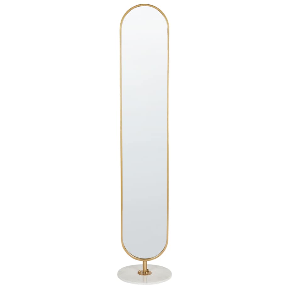 Wieszak stojący z lustrem złoty MOODY