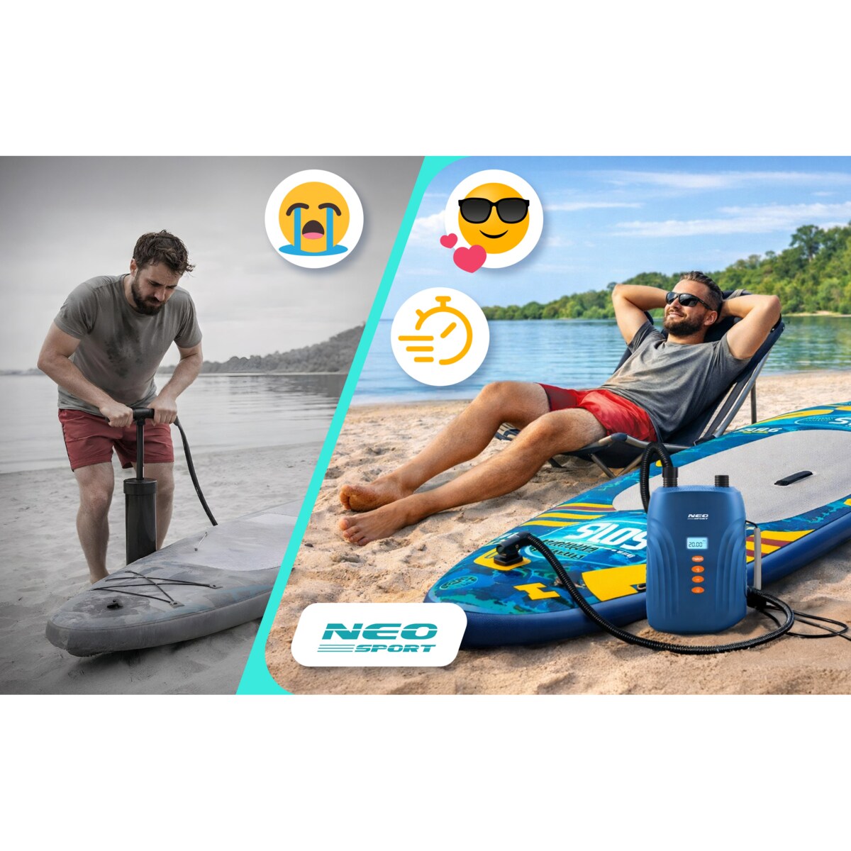 Pompka elektryczna do SUPa + 6 przejściówek samochodowa