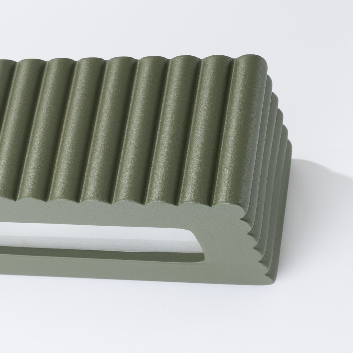 Kinkiet ceramiczny RIGATA zielony oliwkowy