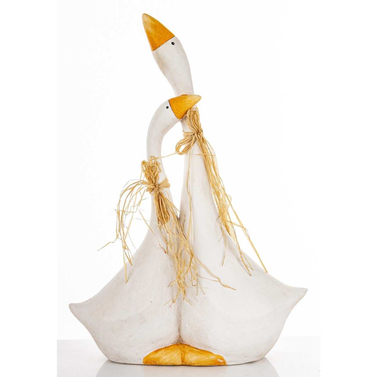 Dekoracja - para białych gąsek 50x34x13 cm ANSERO