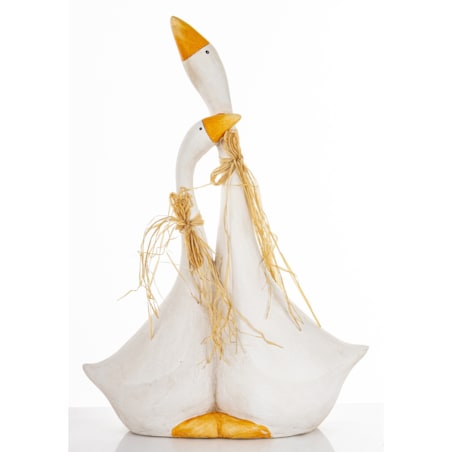 Dekoracja - para białych gąsek 50x34x13 cm ANSERO