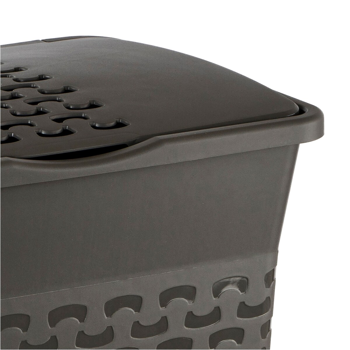 Kosz Na Pranie Bieliznę Wolnostojący Łazienkowy 55 L Szary Melanż