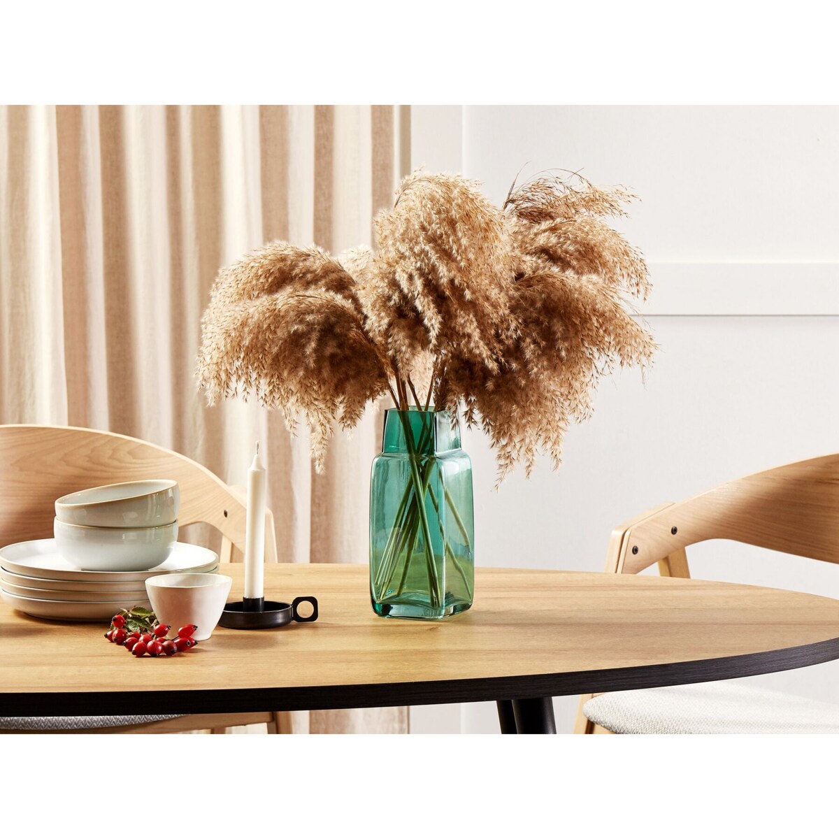 Wazon na kwiaty szklany 26 cm zielony MERBAKA